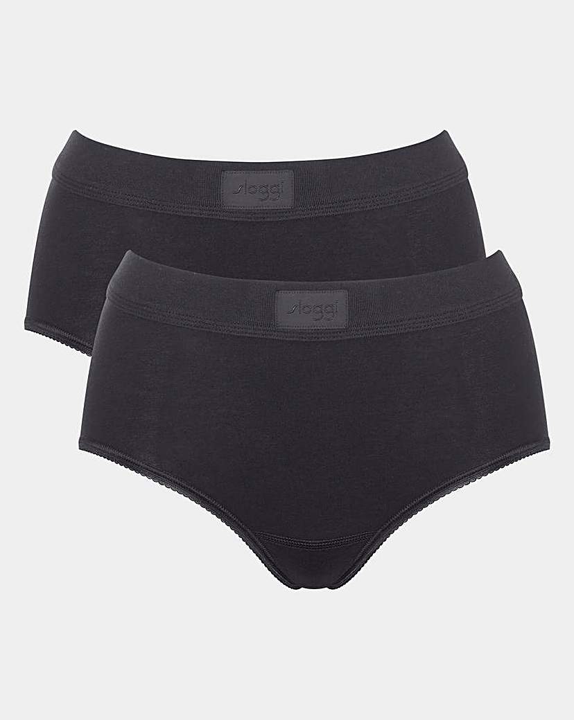 Sloggi 2Pk Comfort Maxi Knicker Black