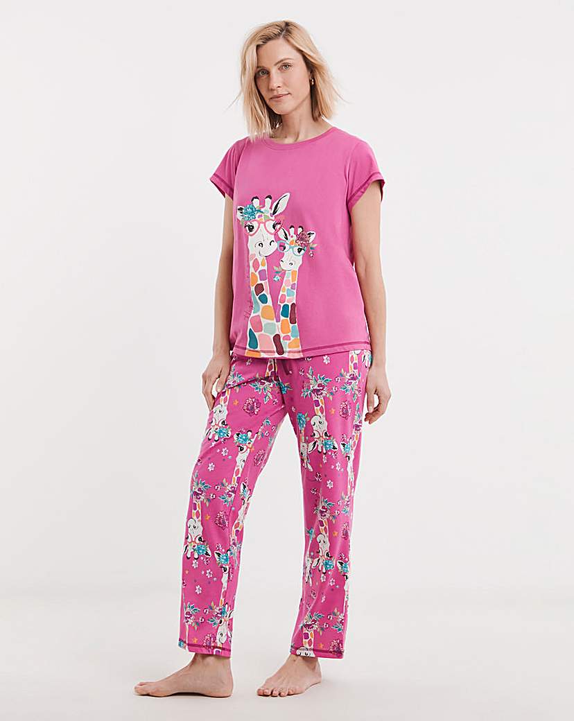 New In - Joe Browns PJ's in a Bag Giraffe Print