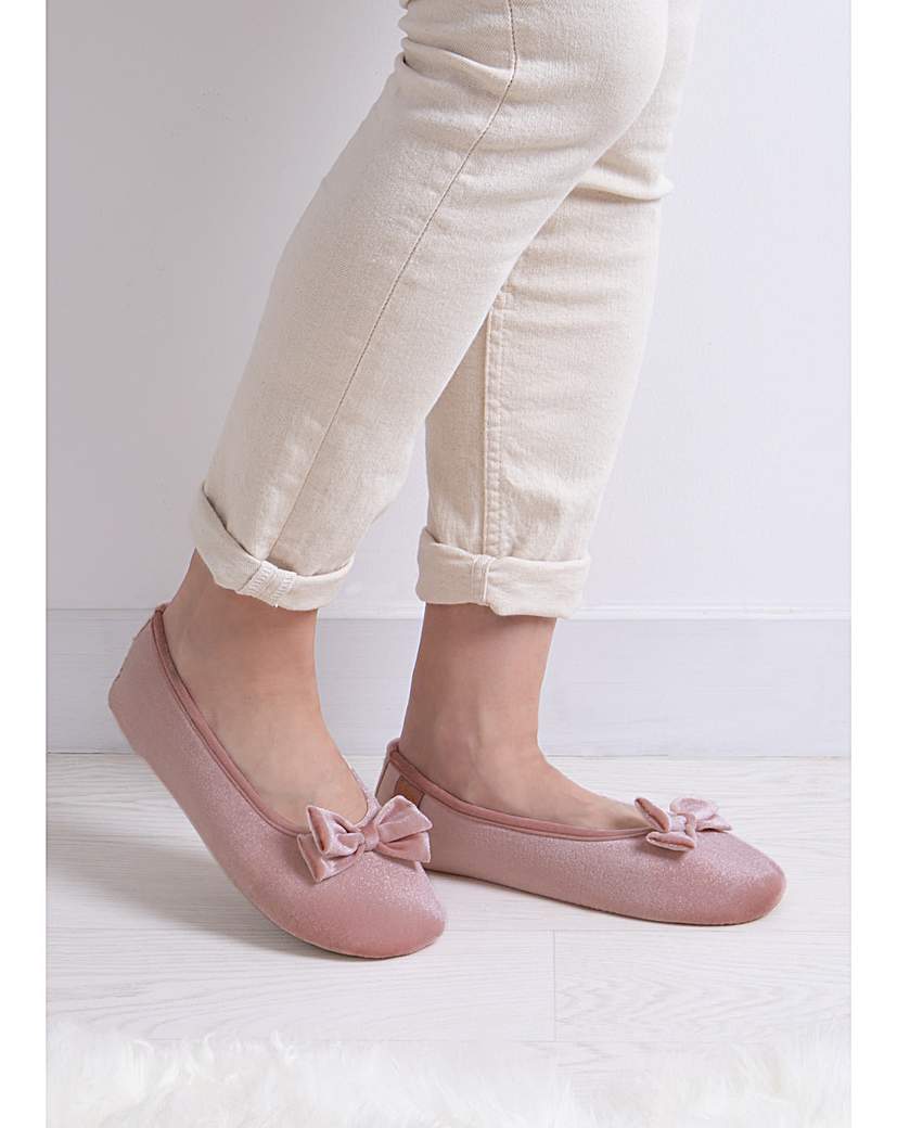 isotoner Ladies Velour Ballet Slippers