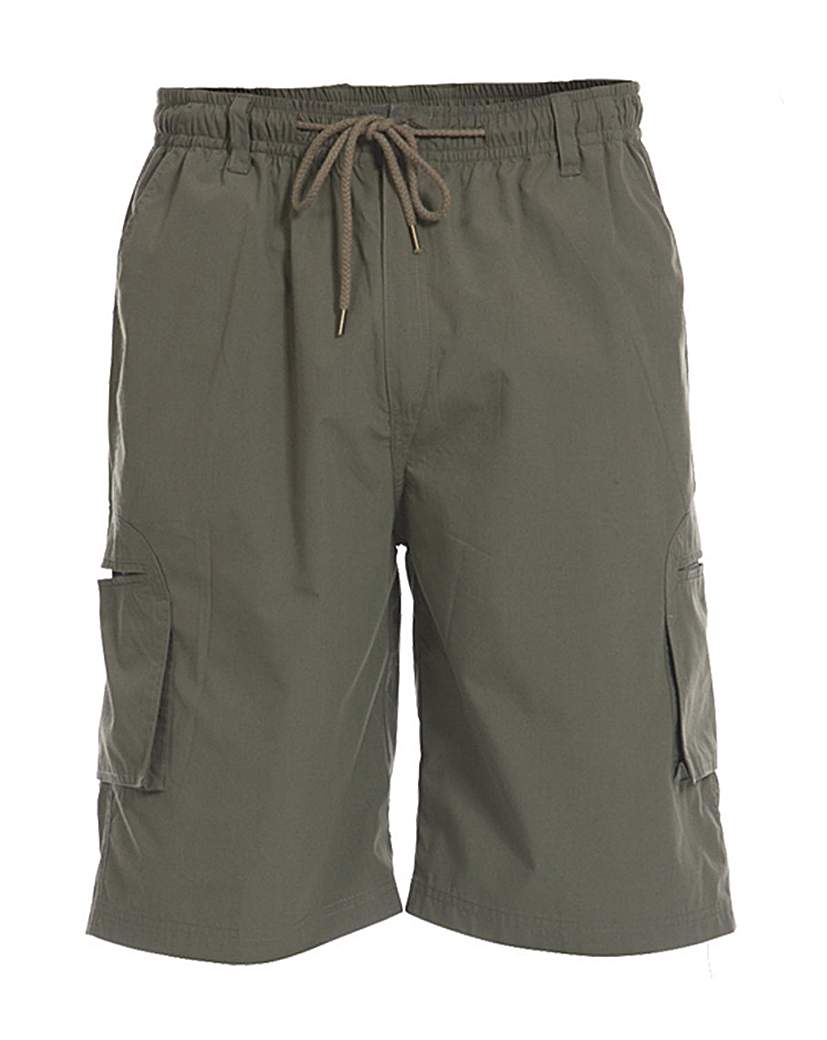 Khaki shorts fashion with elastic waistband