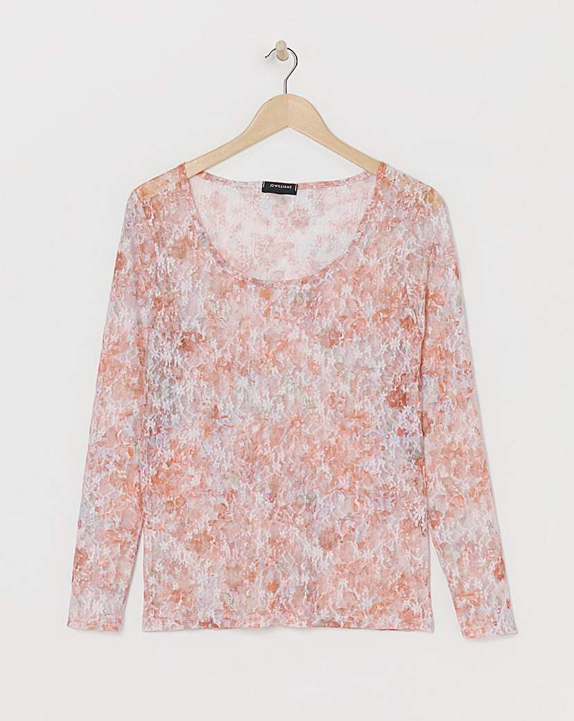 Printed Lace Long Sleeve Top
