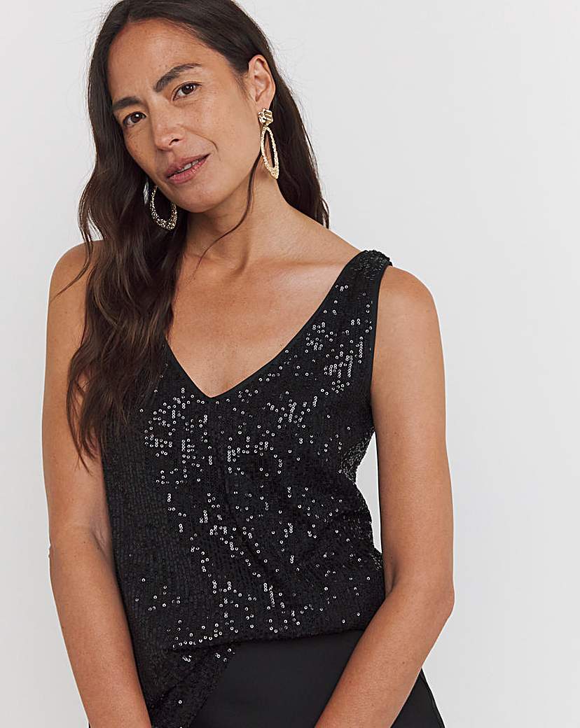 Black Sequin Vest