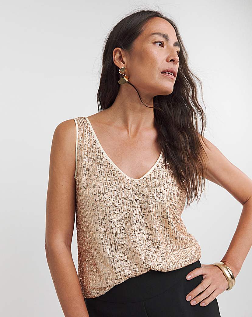 Champagne Sequin Vest - Champagne