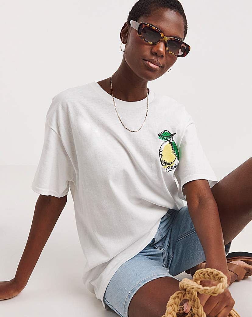 Lemon Embroidered Graphic T-Shirt