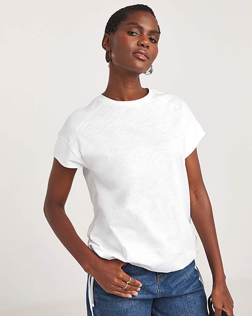 Crew Neck Bubble Hem Top