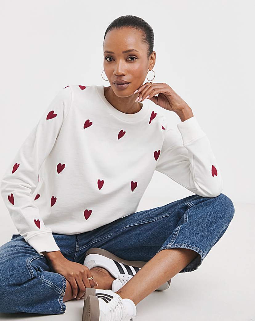 New In - Heart Embroidered Sweatshirt