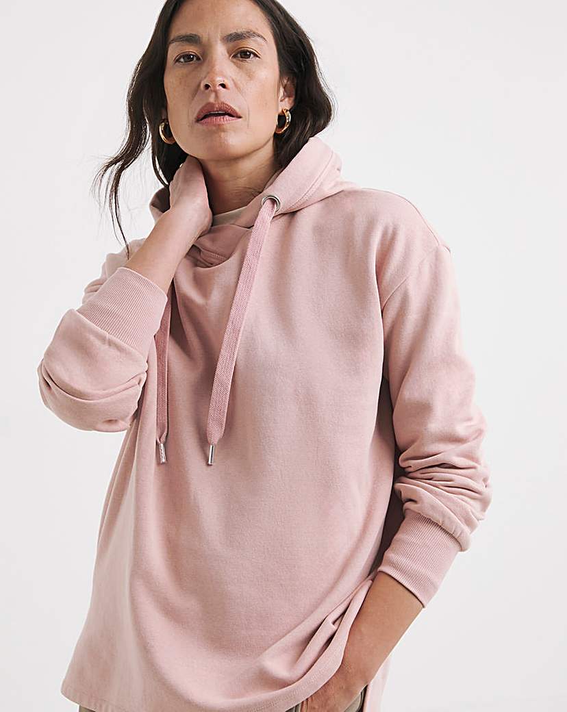 Wrap Neck Longline Hoodie