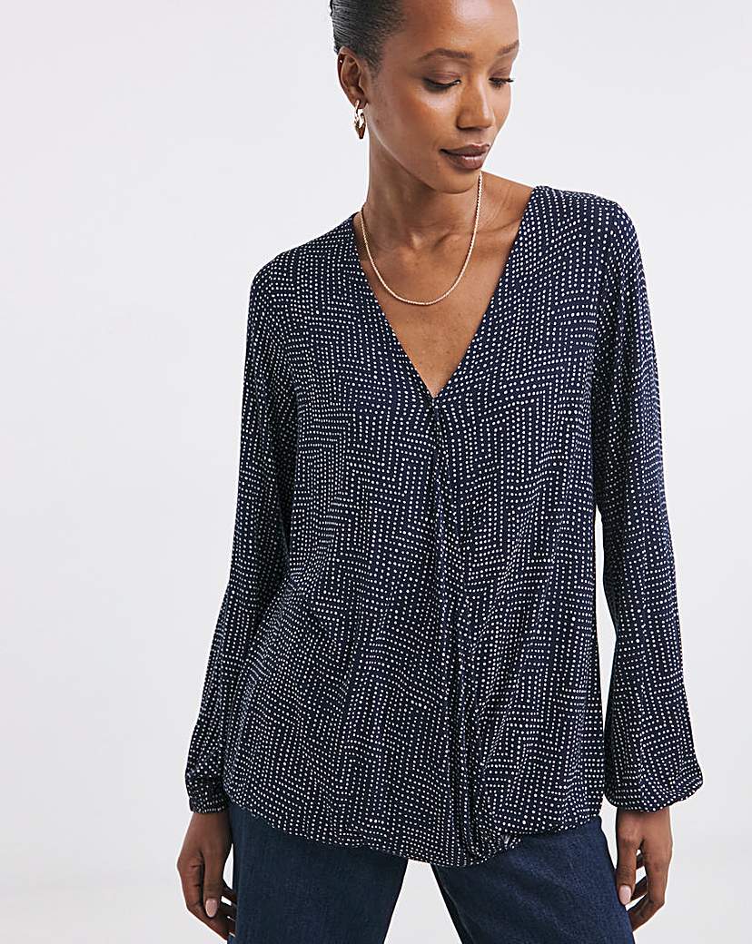 New In - Wrap Bubble Hem Long Sleeve Top