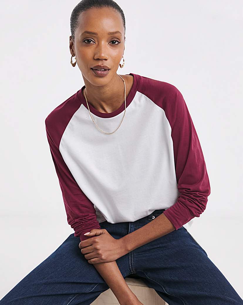 New In - Crew Neck Colour Block Raglan T-Shirt