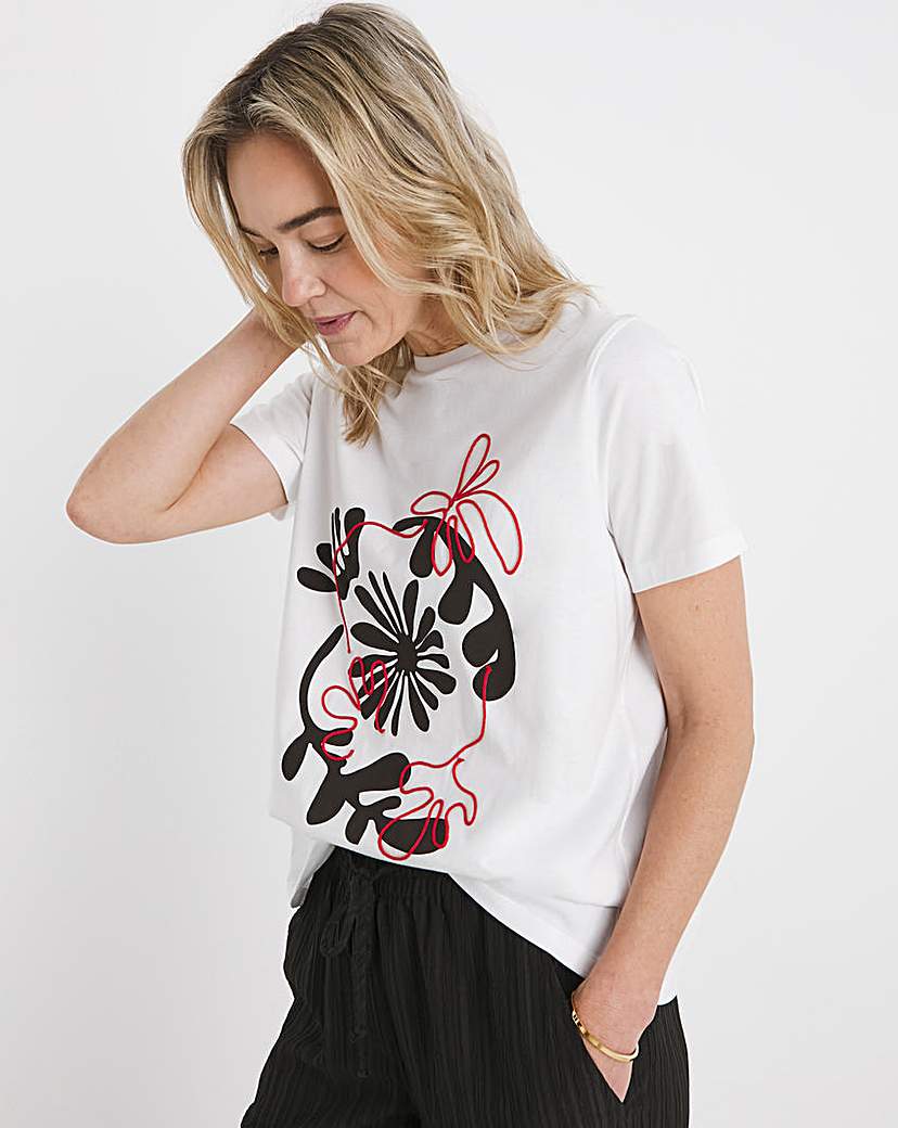 New In - Embroidered Placement T-Shirt