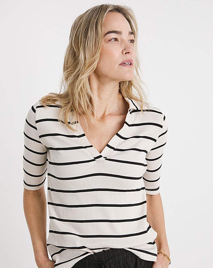 New In - Collared Stripe Top