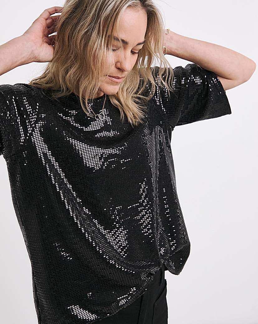 New In - Sequin Boxy T-Shirt