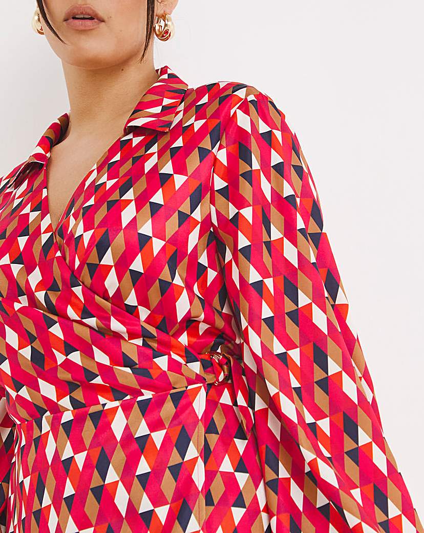 Little Mistress Geometric Wrap Dress