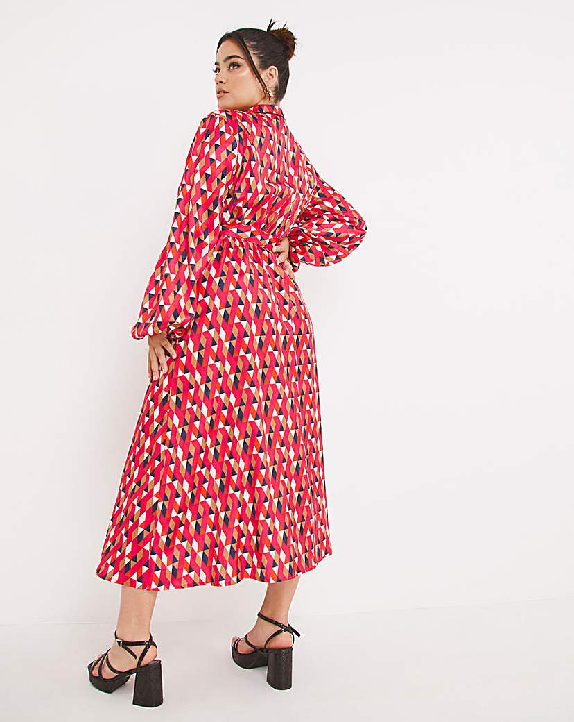 Little Mistress Geometric Wrap Dress