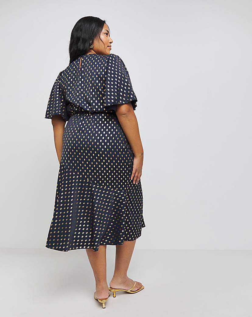 Little Mistress Spot Print Midaxi Dress