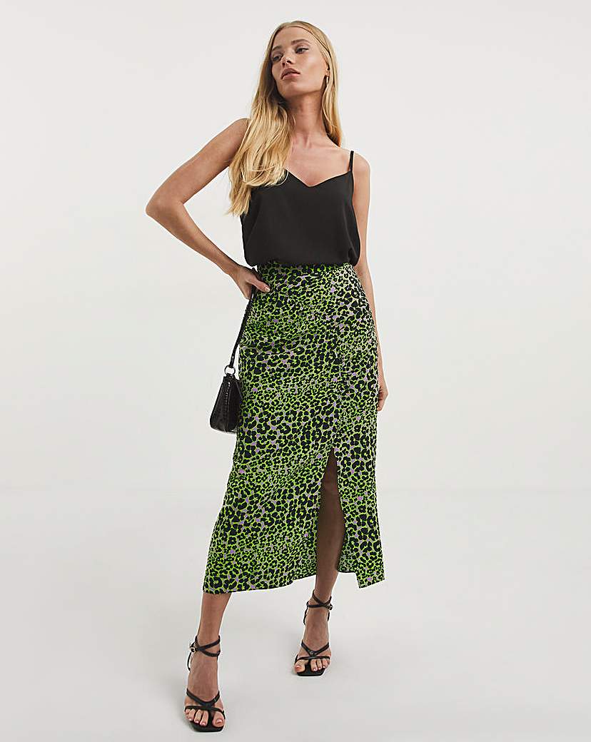 Whistles Leopard Petal Ruched Skirt