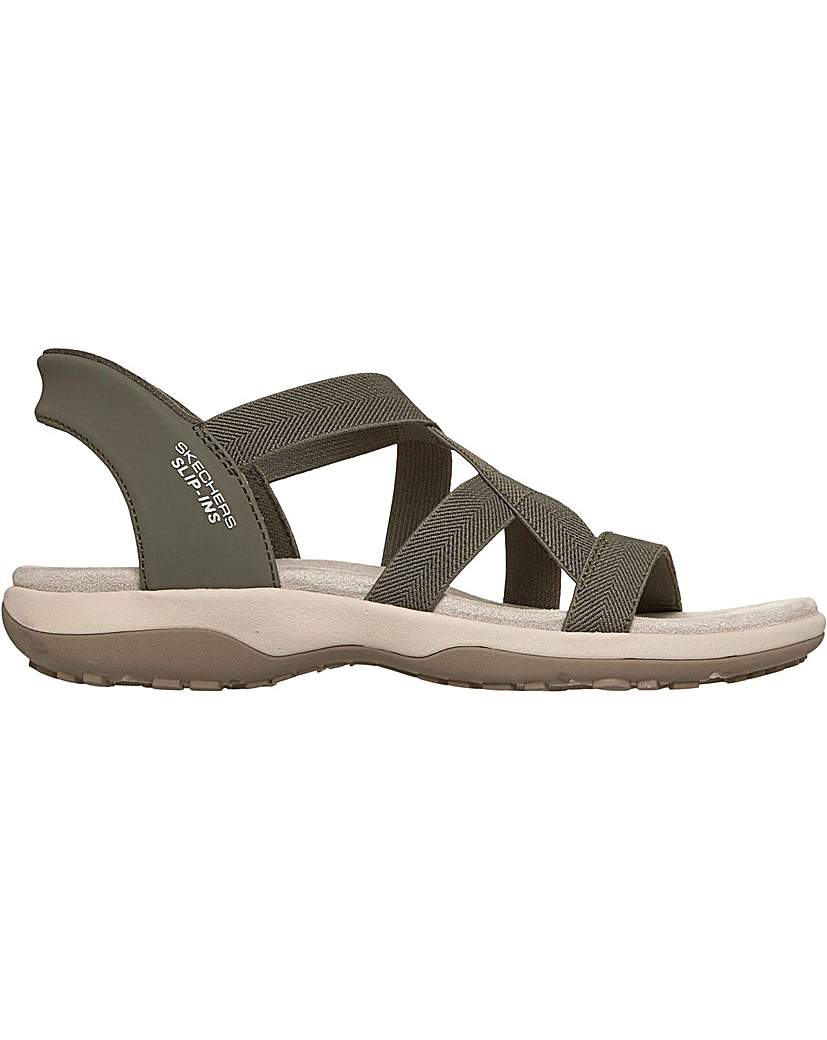 Skechers Reggae Slim Stretch Flex Sandal Olive - SKECHERS - Size4