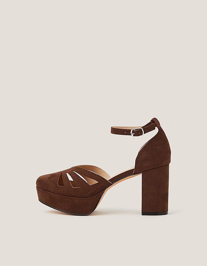 New In - Monsoon Iris Cutwork Platform Heels