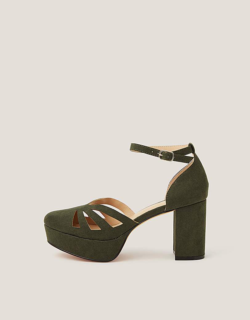 New In - Monsoon Iris Cutwork Platform Heels