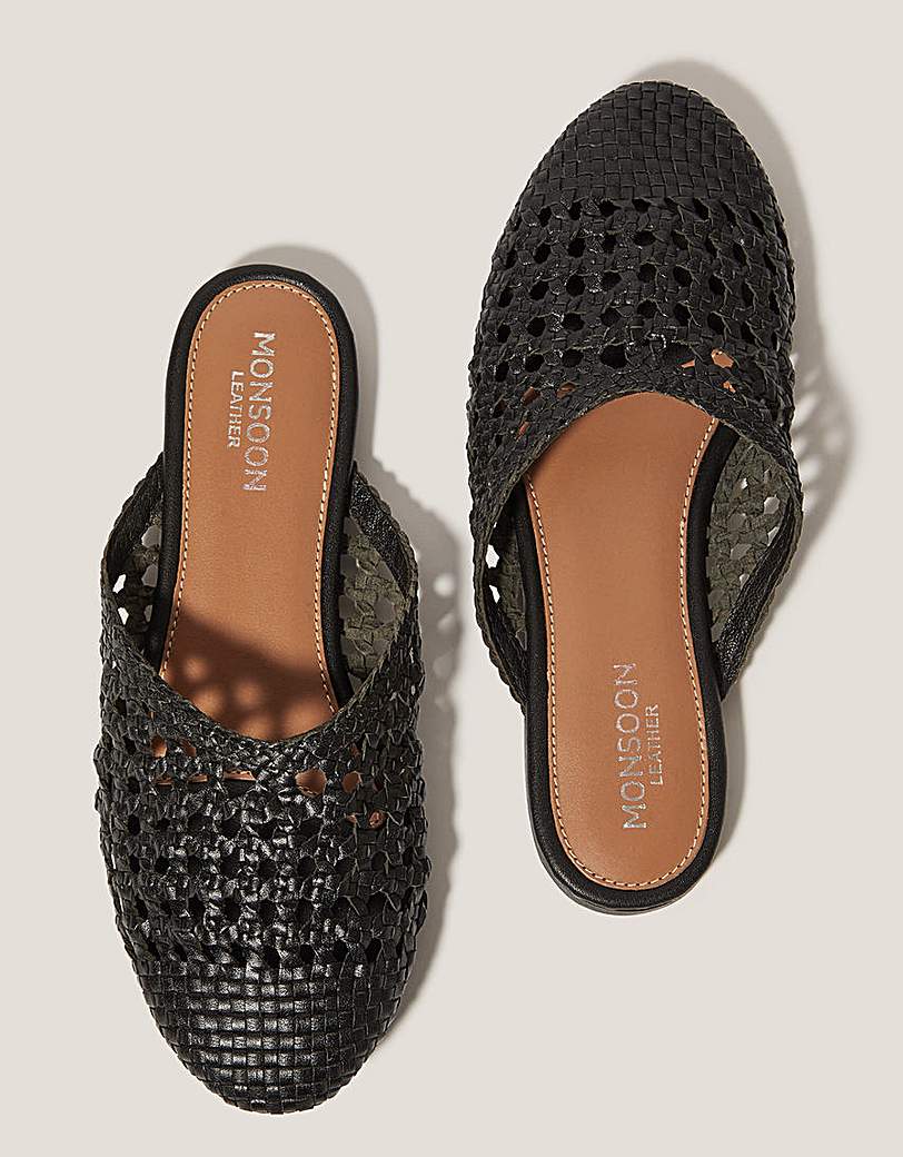 New In - Monsoon Bella Leather Slipper Sandals