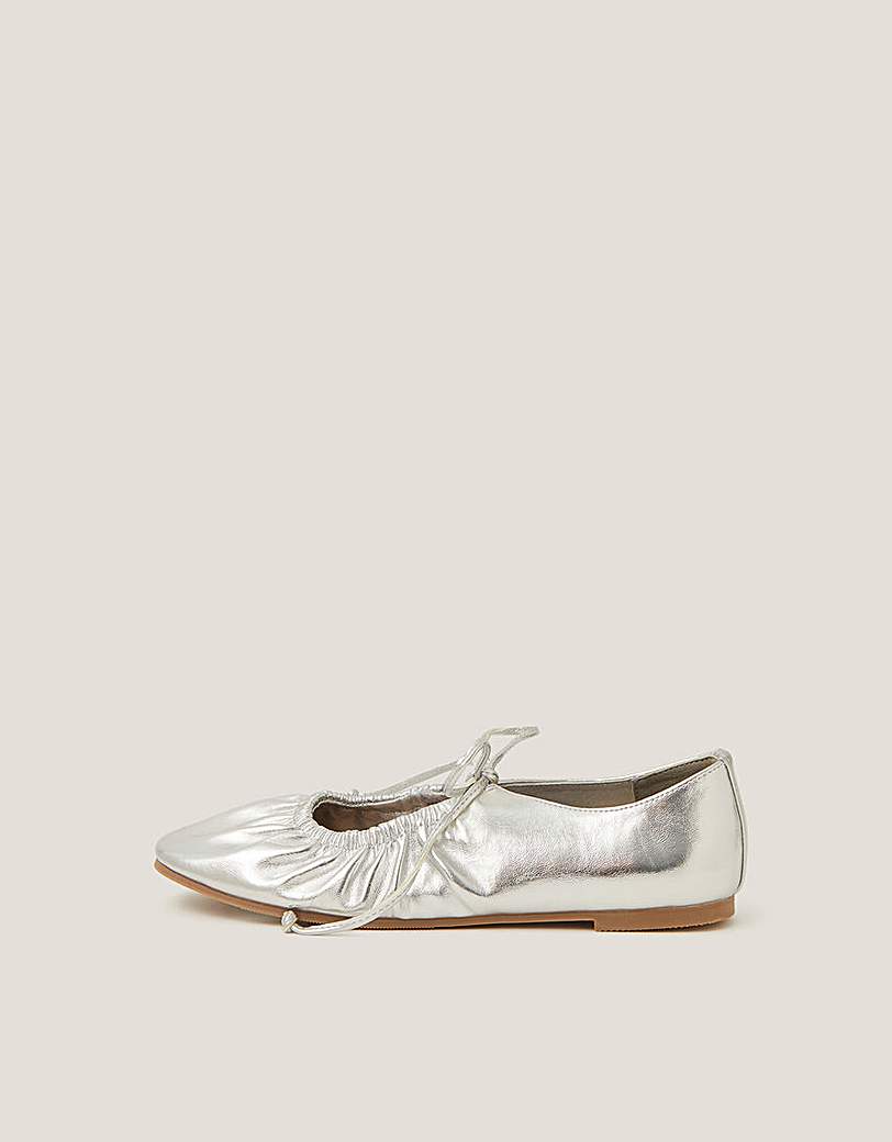 New In - Monsoon Blair Metallic Ballet Flats