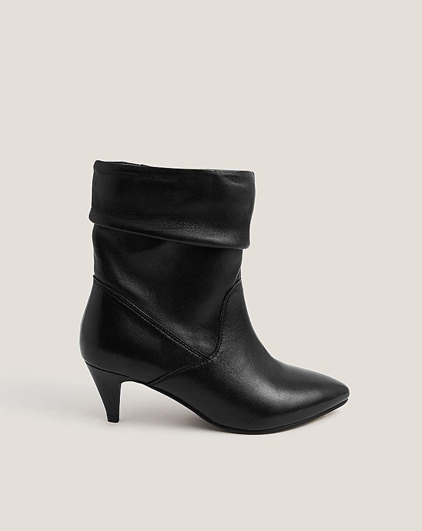 Monsoon Ria Ruched Leather Ankle Boots