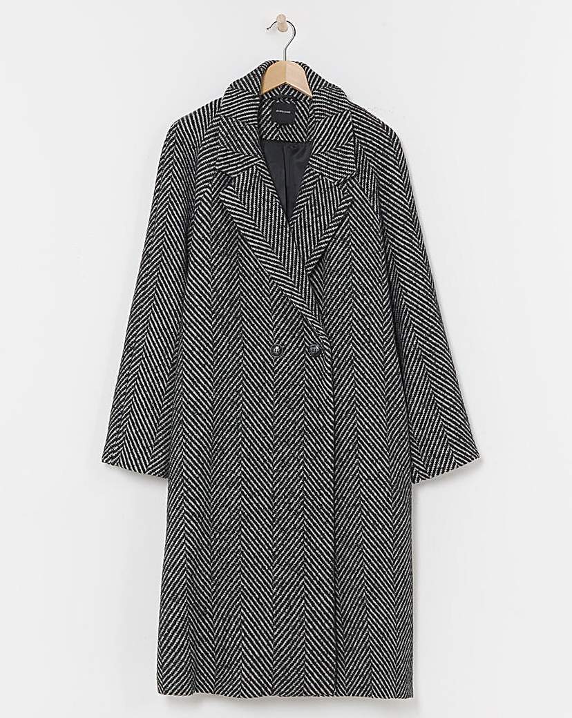 Double Breasted Herringbone Coat
