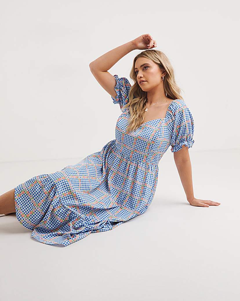 Sweetheart Neck Midi Dress