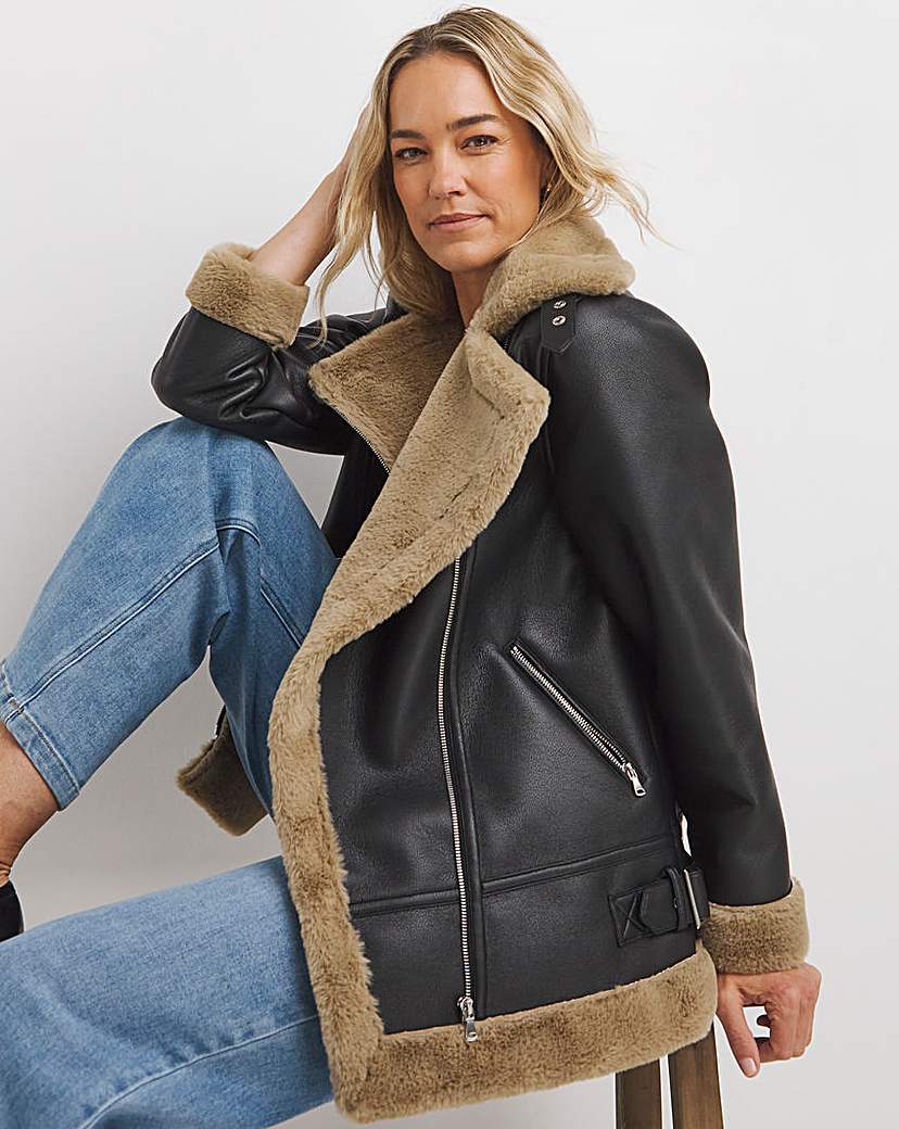 Contrast Shearling Jacket