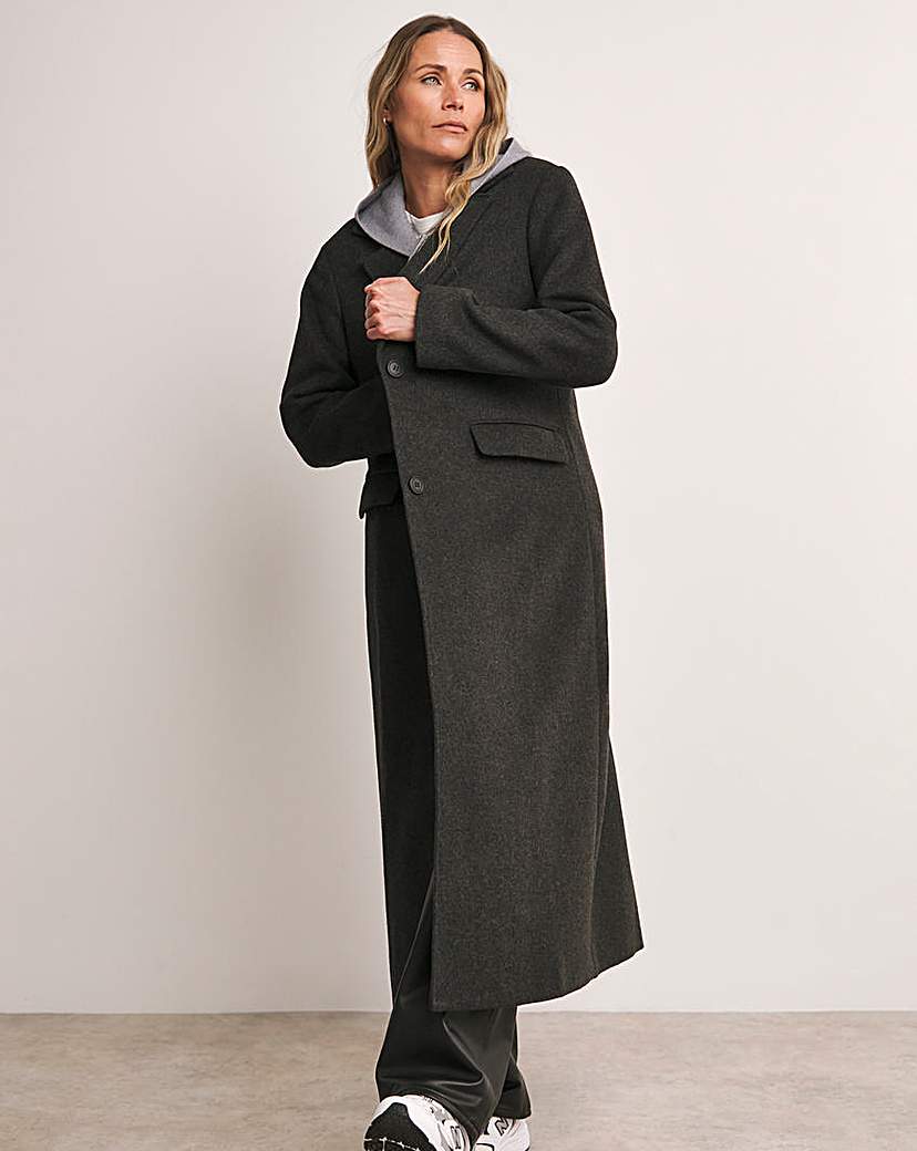 Charcoal Classic Wool Blend Coat