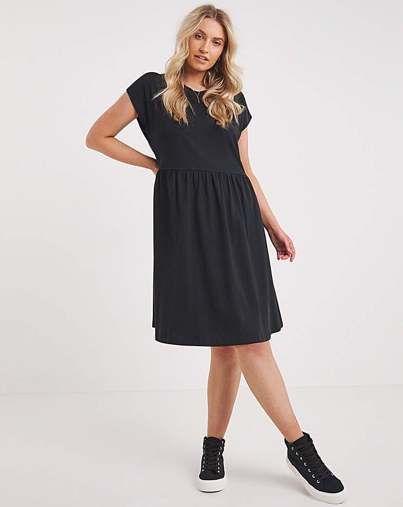 Simply Be - Women's Black Cotton Jersey Smock Dress - Size 28 - Black