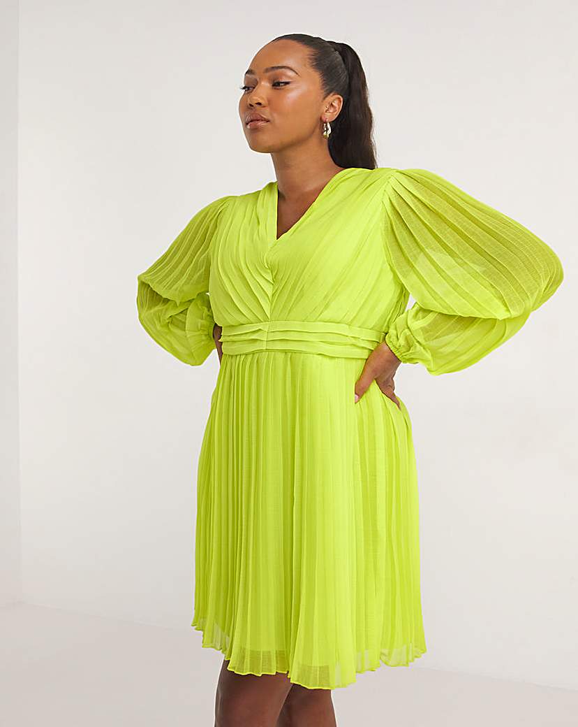 Pleated Skater Dress