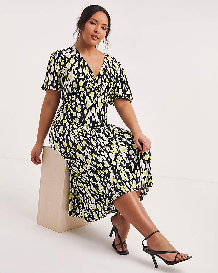 Slinky Jersey Twist Front Midi Dress