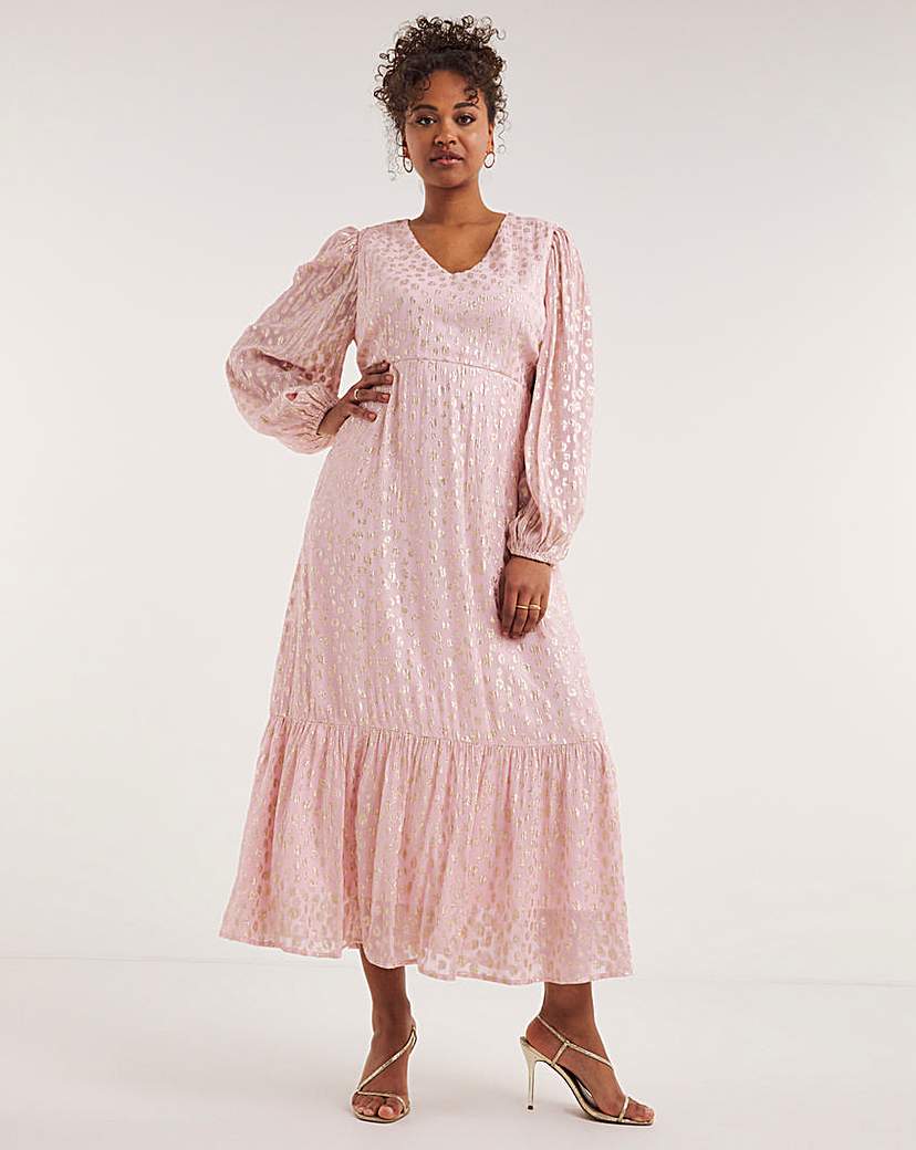 Jacquard Button Neck Dress main image 1