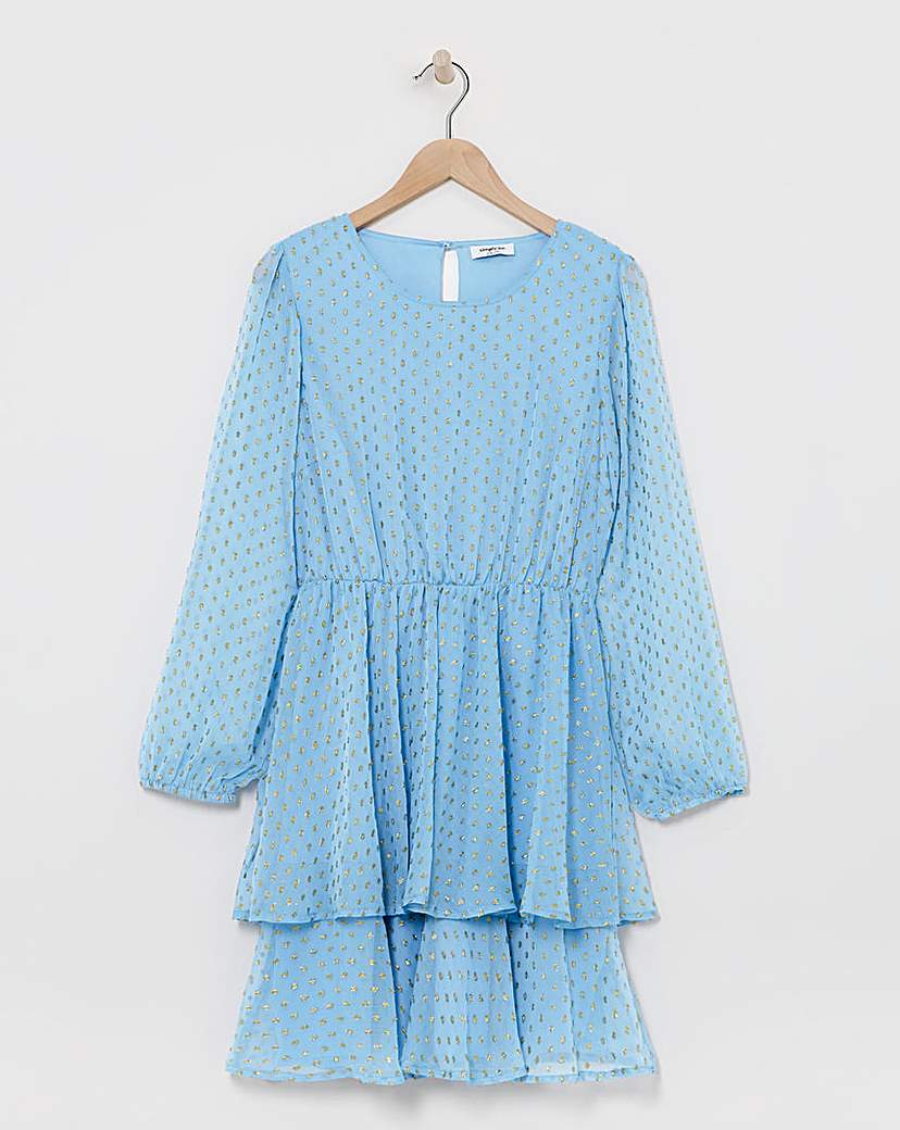 Boutique Jacquard Tiered Skater Dress