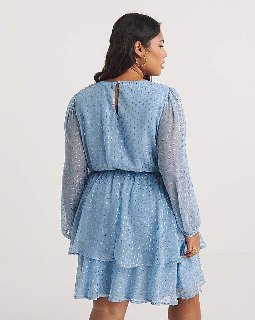 Boutique Jacquard Tiered Skater Dress