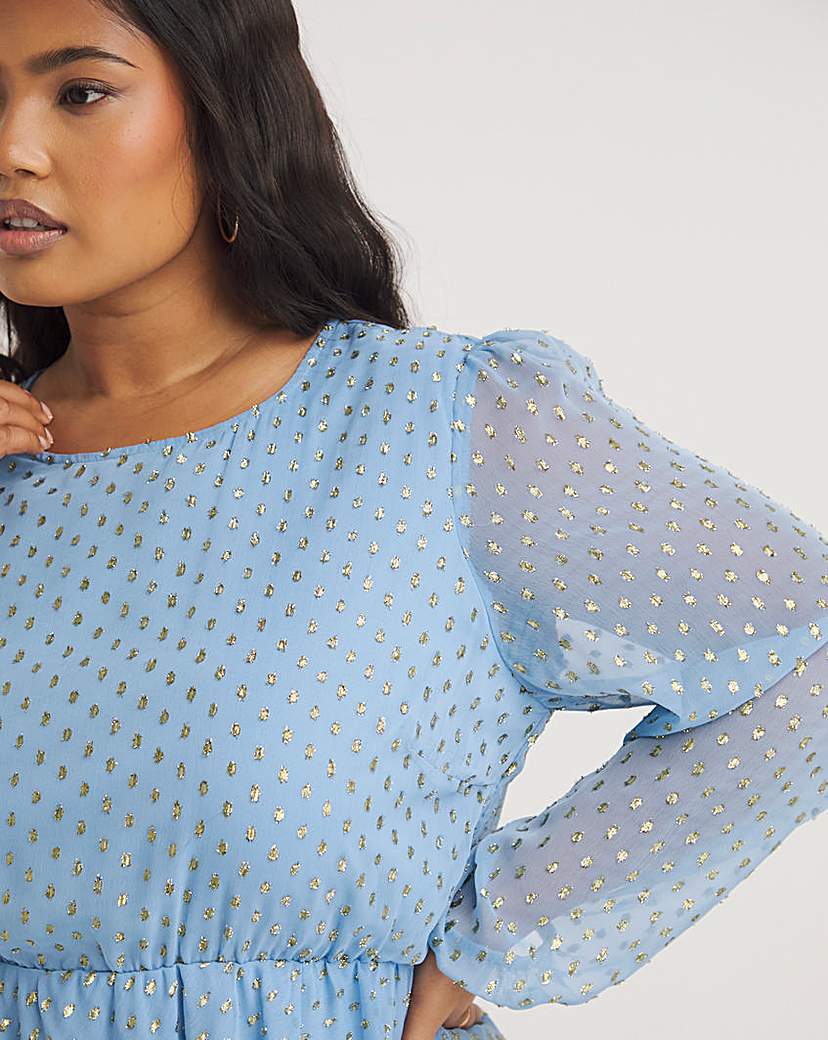 Boutique Jacquard Tiered Skater Dress