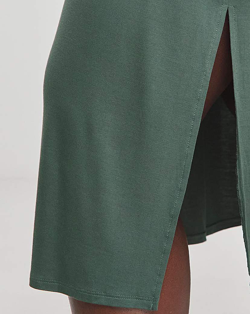 Khaki Midi T-Shirt Dress