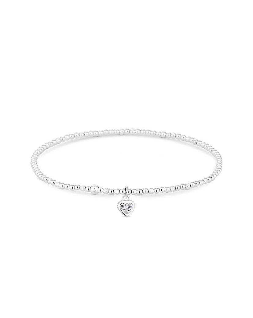 Simply Silver Heart Stretch Bracelet