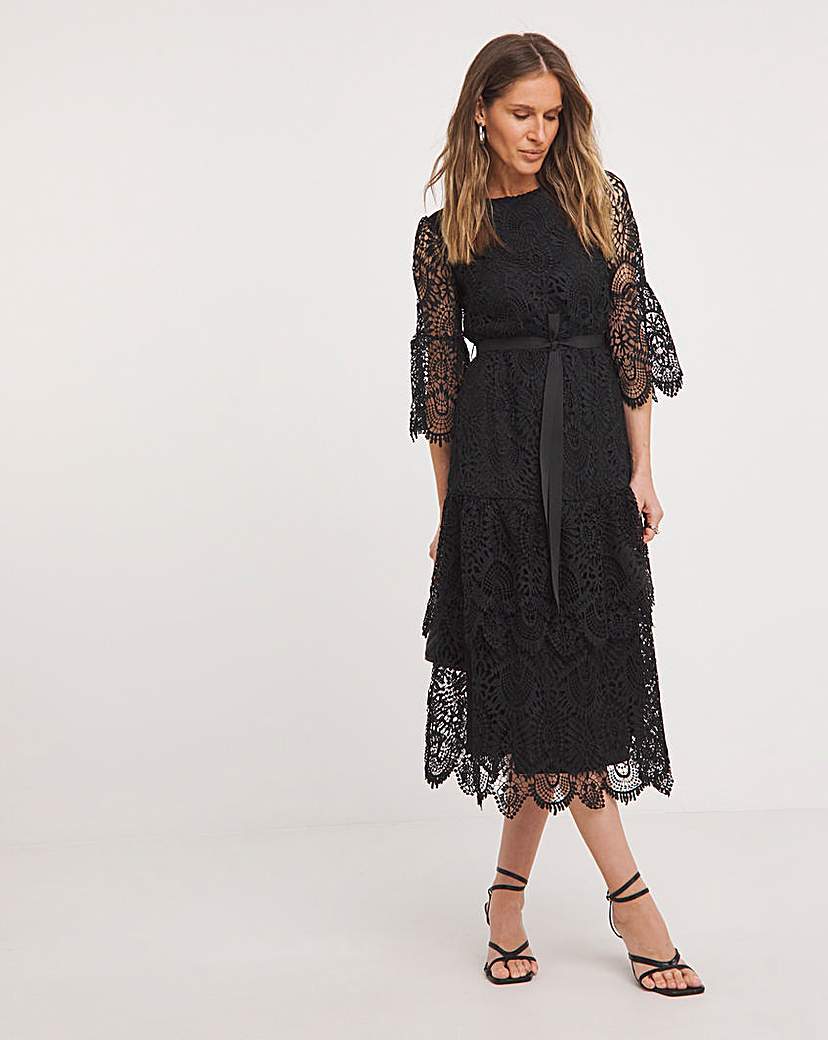 Joanna Hope Structured Lace Dress