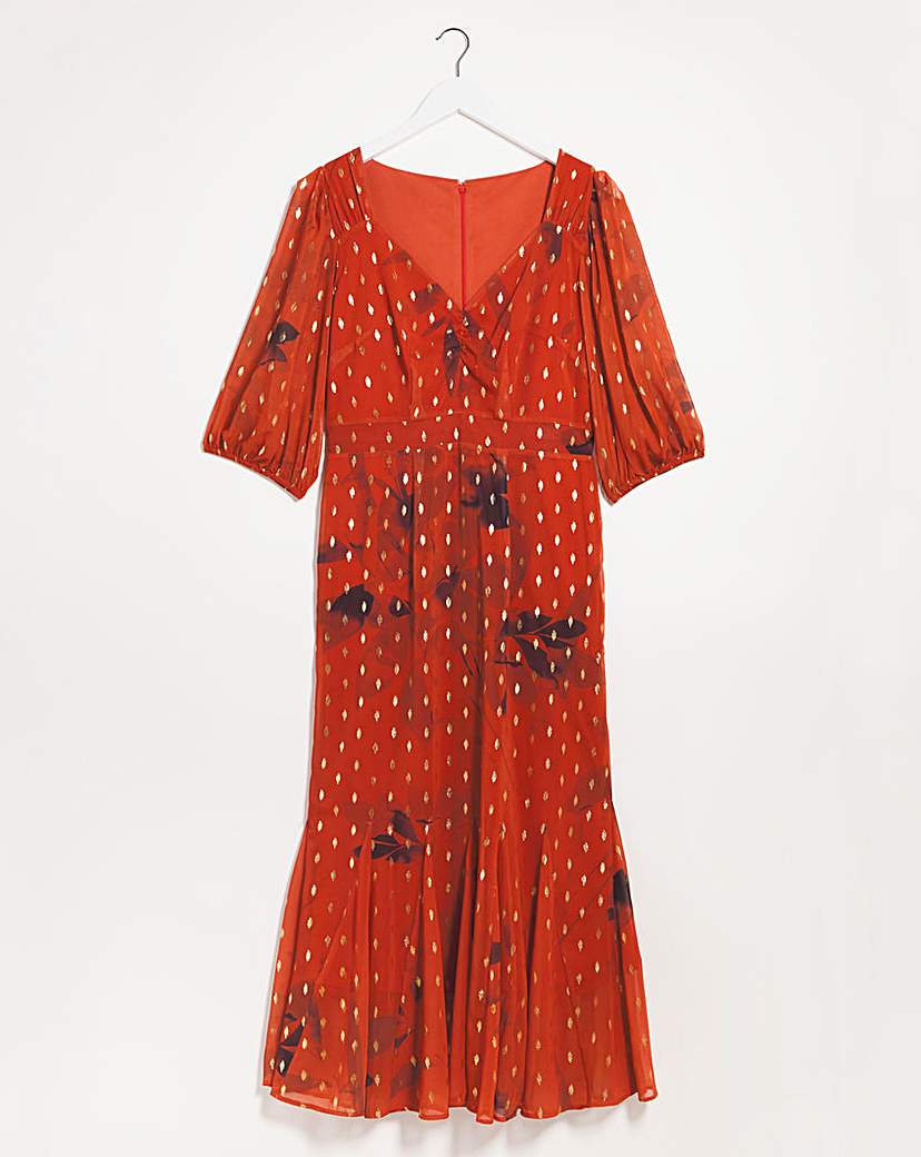 Joanna Hope Metallic Dobby Maxi Dress