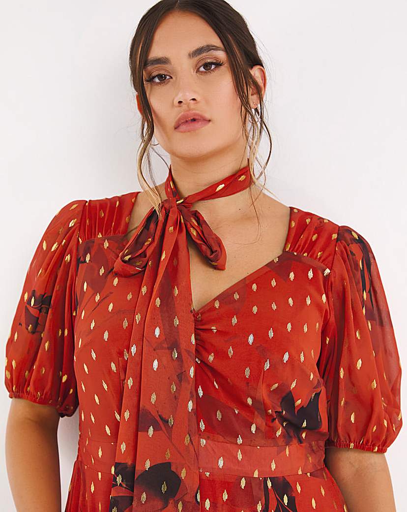 Joanna Hope Metallic Dobby Maxi Dress