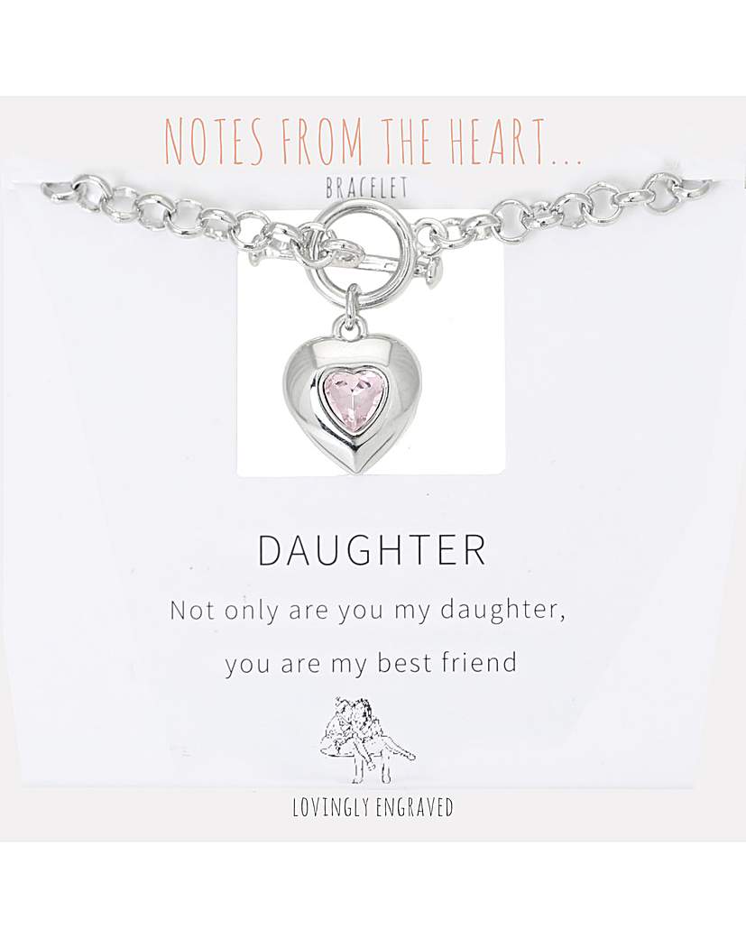 Daughter Heart T Bar Bracelet