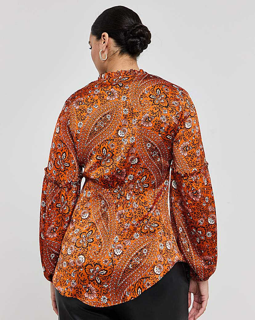 Joanna Hope Pleat Detail Tie Neck Tunic