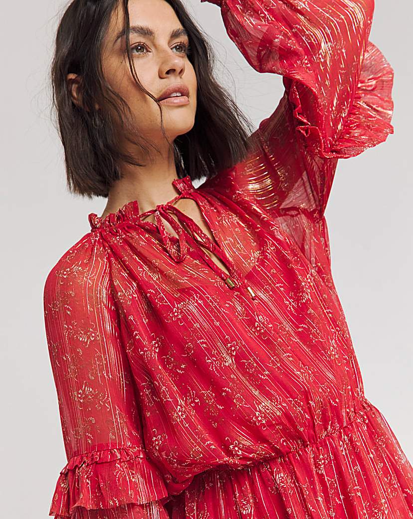Joanna Hope Foil Print Floral Dress