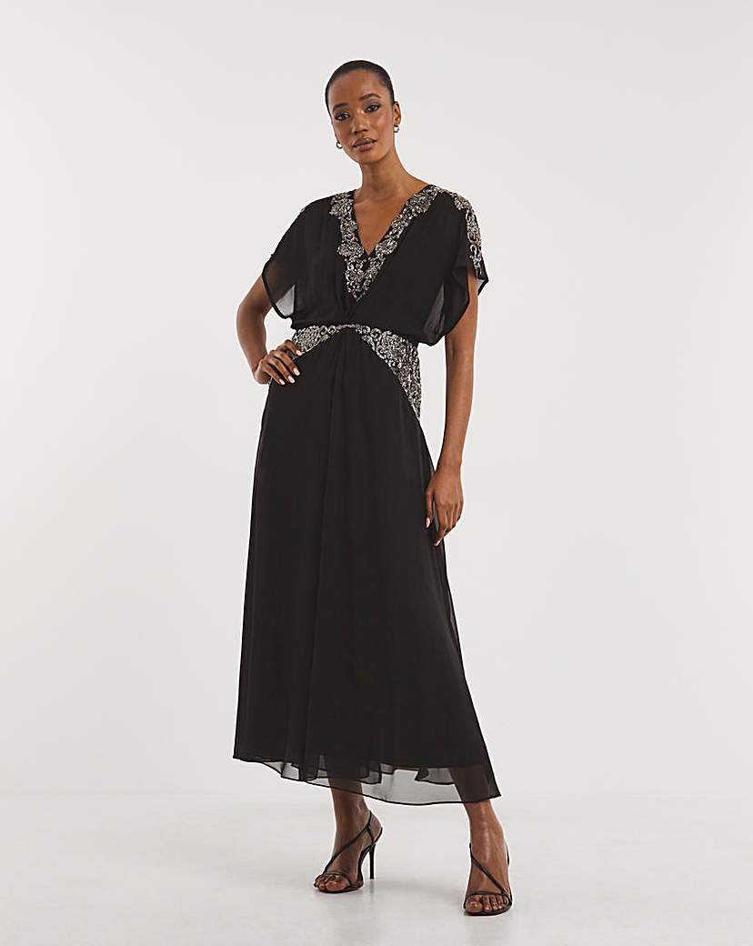 1920s Evening Dresses & Formal Gowns Joanna Hope Beaded Maxi Dress £144.00 AT vintagedancer.com