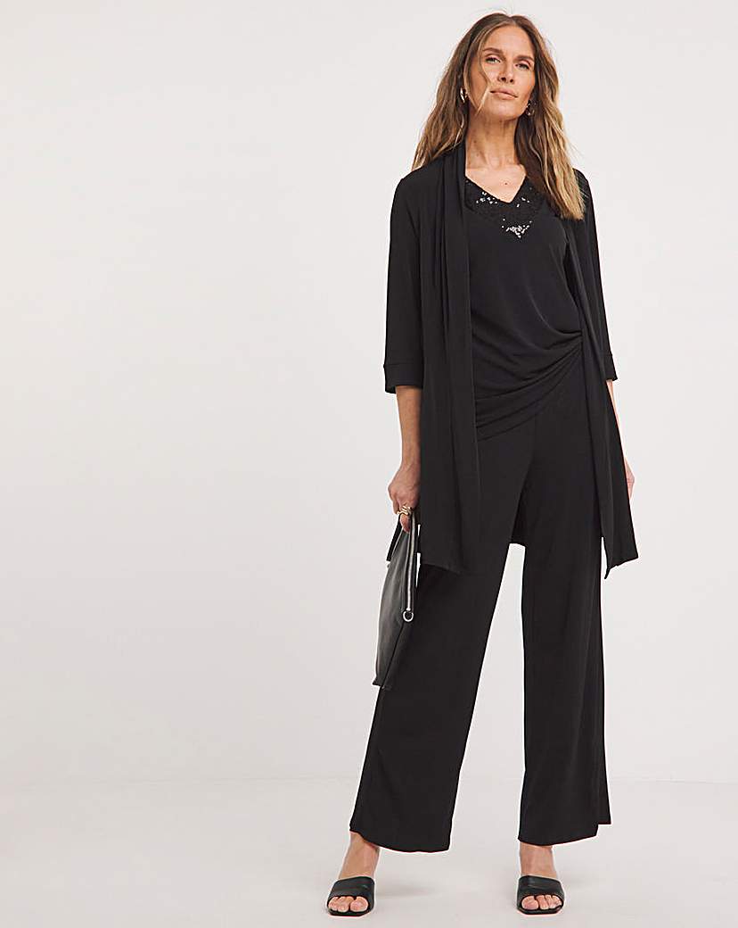 Joanna Hope Black Jersey Trouser Set