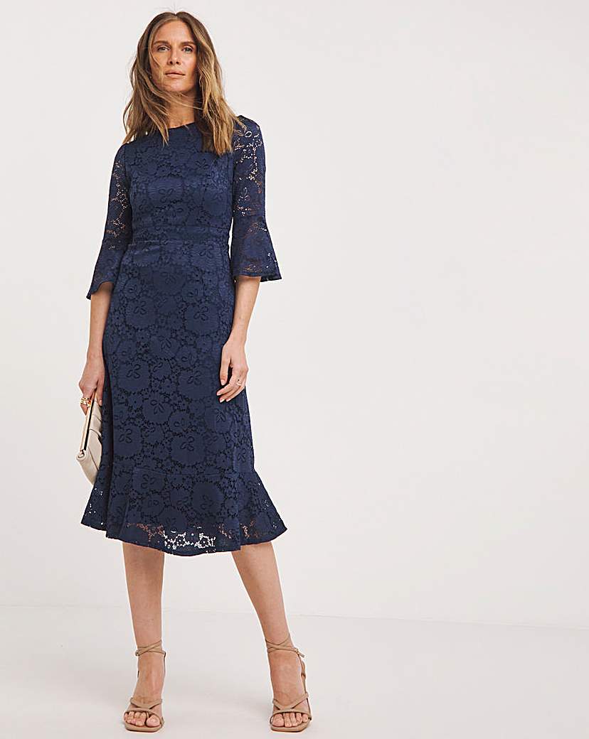 Joanna Hope Navy Lace Midi Dress