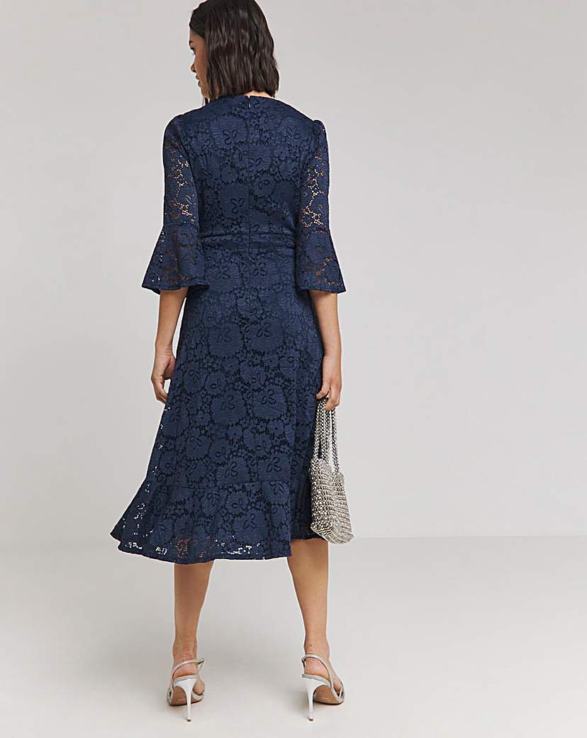 Joanna Hope Navy Lace Midi Dress
