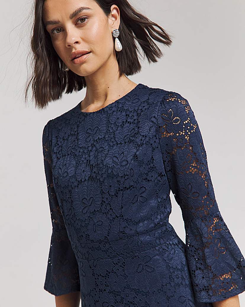 Joanna Hope Navy Lace Midi Dress